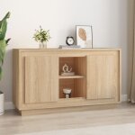 Maison chic ? buffet bahut en bois d'ing�nierie ch�ne sonoma 102x35x60 cm ? 6 compartiments pour rangement ...