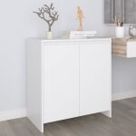 Buffet, bahut, meuble de rangement pour salon, bureau blanc 70x41x75 cm bois d'ing�nierie, armoire de ...