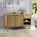 Buffet?bahut? meuble de rangement pour salon, bureau otta 114x43x73, 5 cm bois massif de pin fbv64482 ...