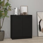 Buffet, bahut, meuble de rangement pour salon, salle  manger noir 60x30x70 cm bois d'ingnierie, armoire ...