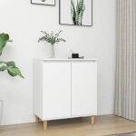 Buffet, bahut, meuble de rangement pour salon, salle  manger avec pieds en bois massif blanc 60x35x70 ...