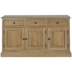 Hellin - buffet bas 3 portes 3 tiroirs en chne massif naturel - victoria
