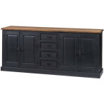 Buffet bas en bois noir 4 portes 4 tiroirs - dalila