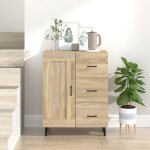 Buffet bas contemporain - meuble commode de rangement - chne sonoma 69, 5x34x90 cm bois d'ingnierie ...