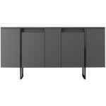 Buffet bas moderne bois et pieds m�tal noir kandry 160cm
