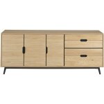 Hellin - buffet bas nordique en chne naturel 3 portes + 4 tiroirs l200 - joyce