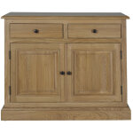 Hellin - buffet bas parisien 2 portes 2 tiroirs en chne massif naturel - victoria
