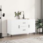 The living store buffet blanc 100x36x60 cm bois d'ing�nierie - buffet design moderne - buffet blanc - ...