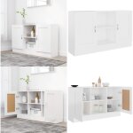 Vidaxl - buffet blanc 120x30, 5x70 cm bois d'ing�nierie - buffet blanc - meuble rangement - armoire entr�e ...
