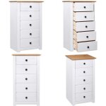 Vidaxl - buffet blanc 46x40x89 cm pin gamme panama - buffet blanc - meuble rangement - commode tiroir ...