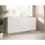 Bobochic - buffet 3 portes 150 cm kasha pieds or blanc