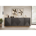 Bobochic - buffet 4 portes 200 cm alice gris fonc�