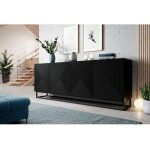 Bobochic - buffet 4 portes 200 cm alice pieds en m�tal noir