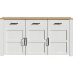 Buffet bohol furniture to go 3 portes 3 tiroirs riviera ch�ne / blanc 166, 1 x 42 x 87 cm