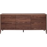 Miliboo - buffet en bois fonc noyer 2 portes 3 tiroirs 180 cm benja