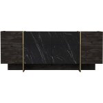 Cotecosy - buffet en agglom�r� imitation marbre noir veyron