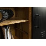 Buffet en bois de manguier 105x45x195 laqu naturel clair / mtal noir blackburn 105