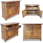 Vidaxl - buffet bois d'acajou massif 75x30x65 cm - buffet - commode - meuble de rangement - mobilier ...