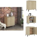 Buffet ch�ne sonoma 60x35x70 cm bois d'ing�nierie - buffet industriel - meuble rangement - biblioth�que ...