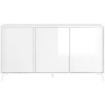 Calicosy - buffet citizen - dcor blanc laqu brillant - 3 portes - l 156 x p 40 x h 84 cm