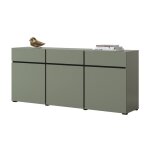 Meublorama - buffet coloris vert sauge 180cm collection havana. bahut design avec 3 portes et 3 tiroirs. ...