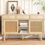 Wishdor - buffet bois, buffet de cuisine, buffet salon avec 3 tiroirs et 3 portes coulissantes, étagères ... Wishdor - buffet bois, buffet de cuisine, buffet salon avec 3 tiroirs et 3 portes coulissantes, étagères ...