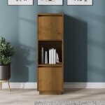 Buffet commode armoire luxueux, pour salon chambre entre cuisine, marron miel 38x35x117 cm bois massif ...