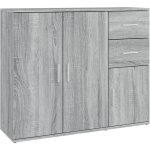 Buffet commode armoire luxueux, pour salon chambre entr�e cuisine, sonoma gris 91x29, 5x75 cm bois d'ing�nieri ...