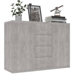 Bonnevie - buffet - commode meuble de rangement gris béton 88x30x65 cm aggloméré Bonnevie - buffet - commode meuble de rangement gris béton 88x30x65 cm aggloméré