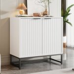 Buffet blanc � 2 portes, meuble de rangement sur pied, pour salon, couloir et entr�e, 80x40x80 cm