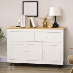 Buffet cuisine avec 2 tiroirs 3 portes et �tag�re r�glable, pour cuisine, salle � manger, salon, 117 ...