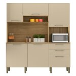 Beaux meubles pas chers - buffet de cuisine 6 portes 2 tiroirs chne et taupe l 180. 2 h 198 p 38. 8 ...