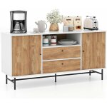 Costway - buffet cuisine, armoire cuisine avec 2 tiroirs, 2 portes coulissantes, meuble cuisine rangement ...