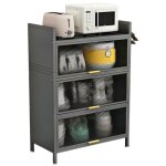Buffet de cuisine, armoire de rangement, style contemporain, 4 �tag�res, porte visible, 60l x 32l x 112h ...