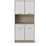Pegane - buffet de cuisine coloris chêne kronberg, blanc - longueur 83, 3 x hauteur 176, 1 x profondeur ... Pegane - buffet de cuisine coloris chêne kronberg, blanc - longueur 83, 3 x hauteur 176, 1 x profondeur ...
