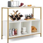 Costway - buffet cuisine, meuble bas cuisine 3 compartiments, 2 tagre, buffet salle  manger pour cuisine, ...