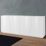 Buffet cuisine et salon moderne blanc 200cm 4 portes 2 placards vega day