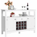 Buffet de cuisine avec support amovible de rangement pour 12 bouteilles, etagere, tiroir, portes de rangement, ...
