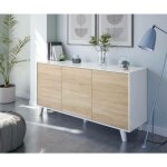 Buffet dacell, buffet moderne avec 3 portes et �tag�res, buffet de cuisine, buffet design de salon, 154x40h75 ...