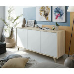 Buffet dacell, buffet moderne avec 3 portes et �tag�res, buffet de cuisine, buffet design de salon, 154x40h75 ...