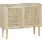 Sweeek - buffet en dcor bois et cannage - camargue - 2 portes. buffet bas. 80x30x68cm