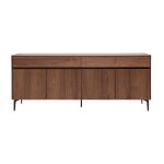 Miliboo - buffet design en bois foncé noyer et métal noir 4 portes 2 tiroirs l180 cm bliss Miliboo - buffet design en bois foncé noyer et métal noir 4 portes 2 tiroirs l180 cm bliss