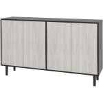 Homcom ? buffet contemporain 4 portes 2 �tag�res ? dimensions 121l x 37p x 75h cm ? pi�tement effil� ...