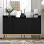 Buffet design moderne avec 4 portes, style simple et �l�gant, buffet avec base en m�tal, 120 x 30 x 80cm, ...
