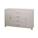 Sarmog - buffet avec deux portes et quatre tiroirs light elm 136x41x h86 cm
