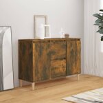Buffet, enfilade, armoire de cuisine ch�ne fum� 103, 5x35x70 cm bois d'ing�nierie pwfn41803 design in ...