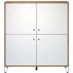 Les tendances - buffet 2 portes 123x40x136 cm dcor chne et blanc - ari