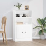 Buffet haut, bahut, meuble de rangement pour salon, bureau blanc 60x35, 5x103, 5 cm bois d'ingénierie, ... Buffet haut, bahut, meuble de rangement pour salon, bureau blanc 60x35, 5x103, 5 cm bois d'ingénierie, ...