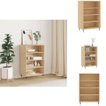 Buffet haut ch�ne sonoma 57x35x90 cm bois d'ing�nierie - buffet design moderne - meuble rangement - armoire ...