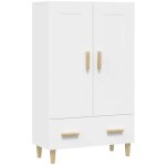 Buffet haut, commode armoire luxueux, pour salon chambre entr�e cuisine, blanc 70x31x115 cm bois d'ing�nierie ...
